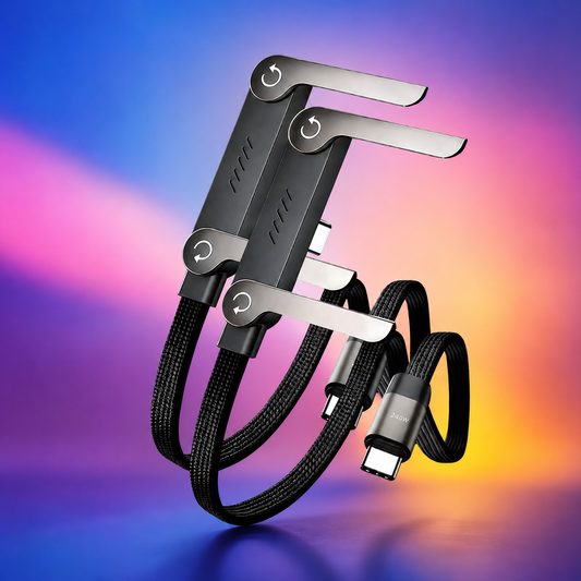 240W Type-C to Type-C Fast Charging Cable with Built-in Folding Phone Stand