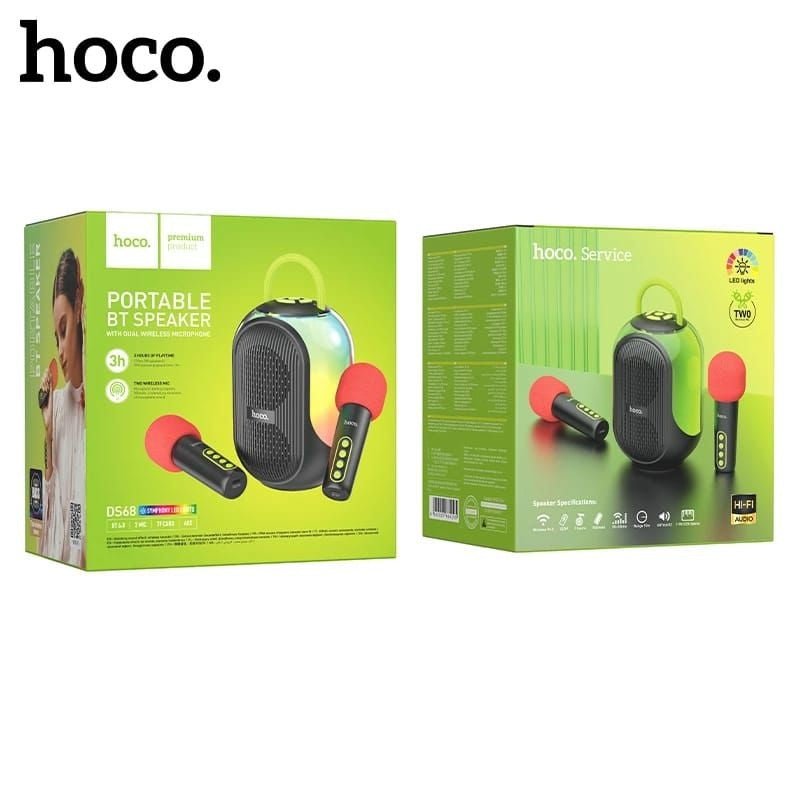 Hoco Portable Bluetooth Speaker with Dual Wireless Mics
