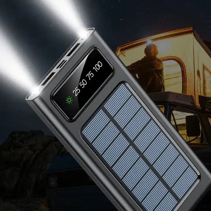 Solar 20000mAh Power Bank with Cable